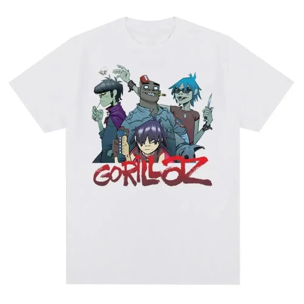 Music Band Gorillazs Punk Rock Print T Shirt 90s Casual Fashion Short Sleeve  T Shirt Unisex