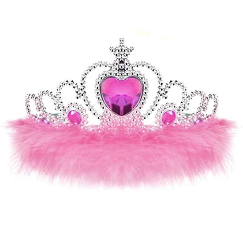 

Казкова Корона Принцеси Пір яні Обручі для Дня Народження Весілля Косплею Принцеси рожевий