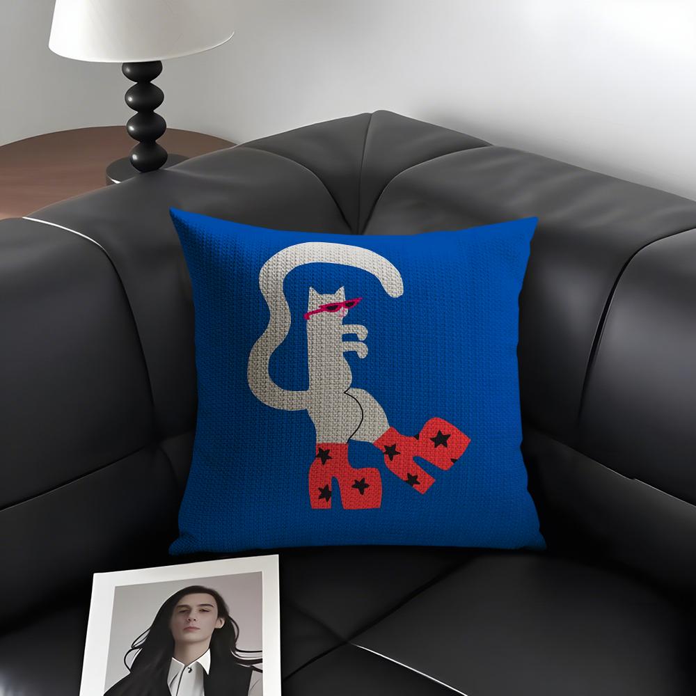 Abstract Animals Funny Cushion Cover Natural Linen Organic Fabric Double-Sided Printing Sofa Home Decor Gift Pillow Case