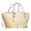 New COACH Straw Woven With Leather Tote Bag Shopping Bag Shoulder Bag Crossbody Bag Handbag Small Size Women's Beige Yellow CJ519-SVBD6