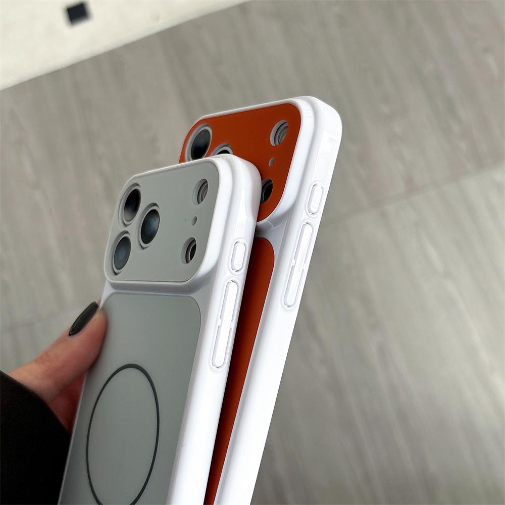 Grande Fenêtre Coque de Téléphone en Acrylique Pour iPhone 17 16 15 14 13 12 Pro Max Magnétique Pour Magsafe Chargement Sans Fil Mate Coque