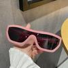 Punk Luxury Brand Designer One Piece Unique Sunglasses Women For Men Vintage Sequin Sun Glasses Hip Hop Popular Pink Shades