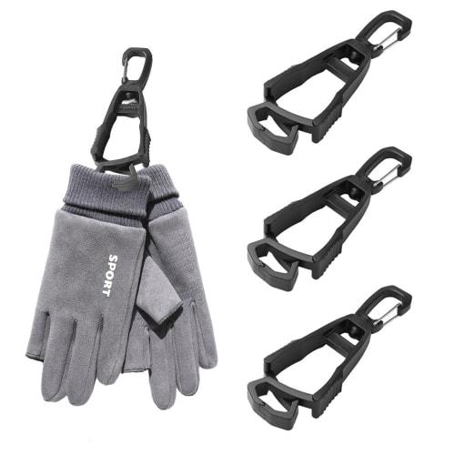 

Samcos 3-Piece High-Strength 360 Rotating Anti-Lost Clip for Glove Storage, Glove Holder, Towel Holder, Hat Holder, Glove Clip (Black, Set of 3)