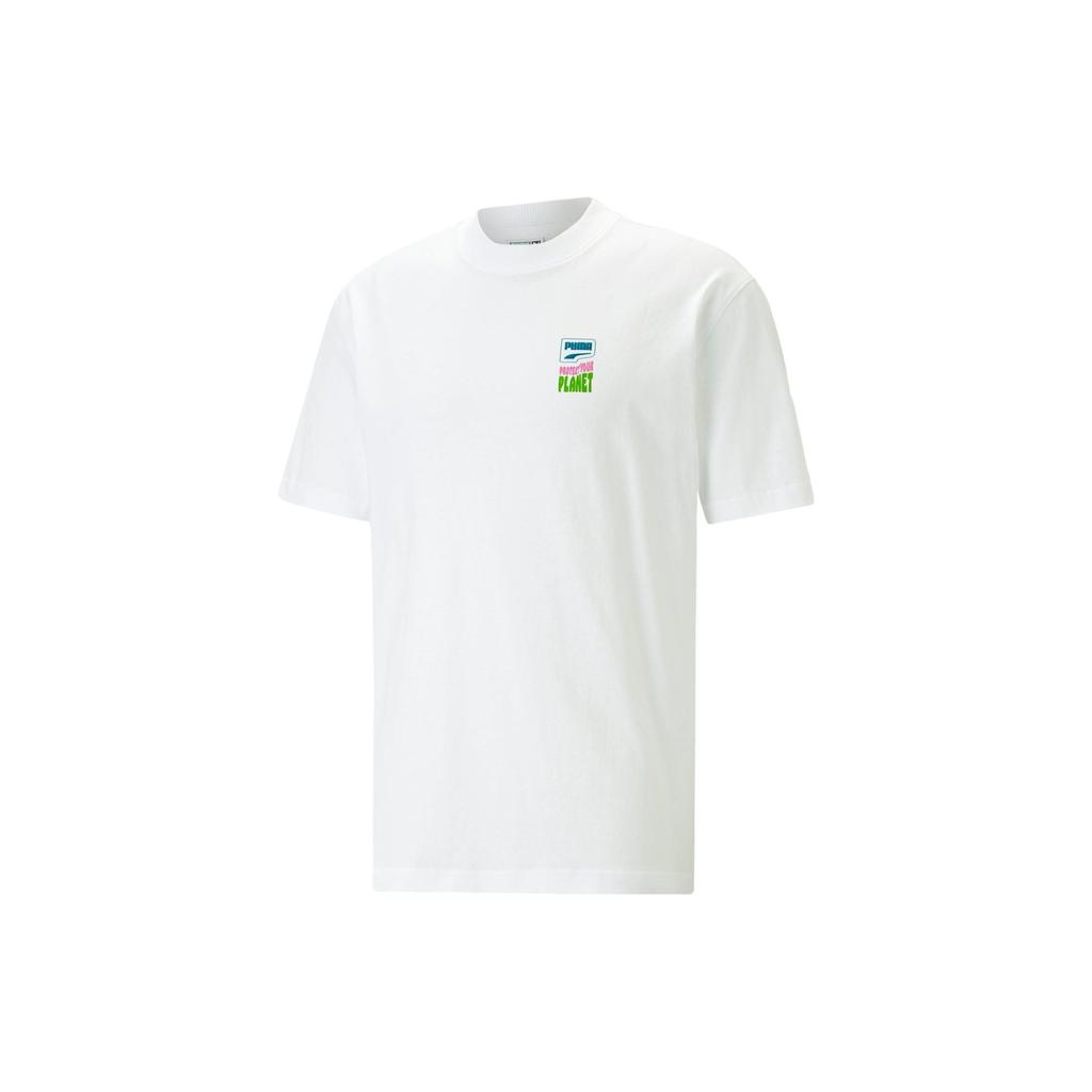 Puma American Vintage Letter Print Crew Neck Short Sleeve T-Shirt Men Tops White 620744-52