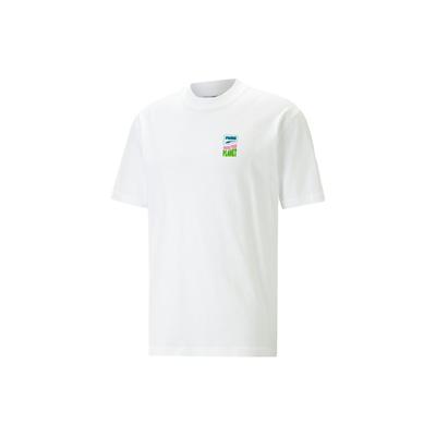 Amerikanisches Vintage Buchstabenprint Rundhals Kurzarm T-Shirt Herren Oberteile Weiß 620744-52