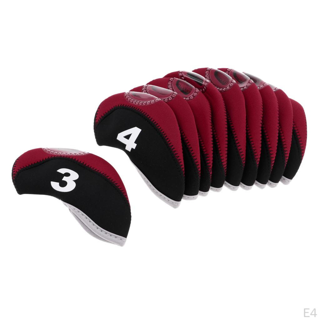 10pcs/pack Golf Club Head Cover Protective Headcover Visible Hole