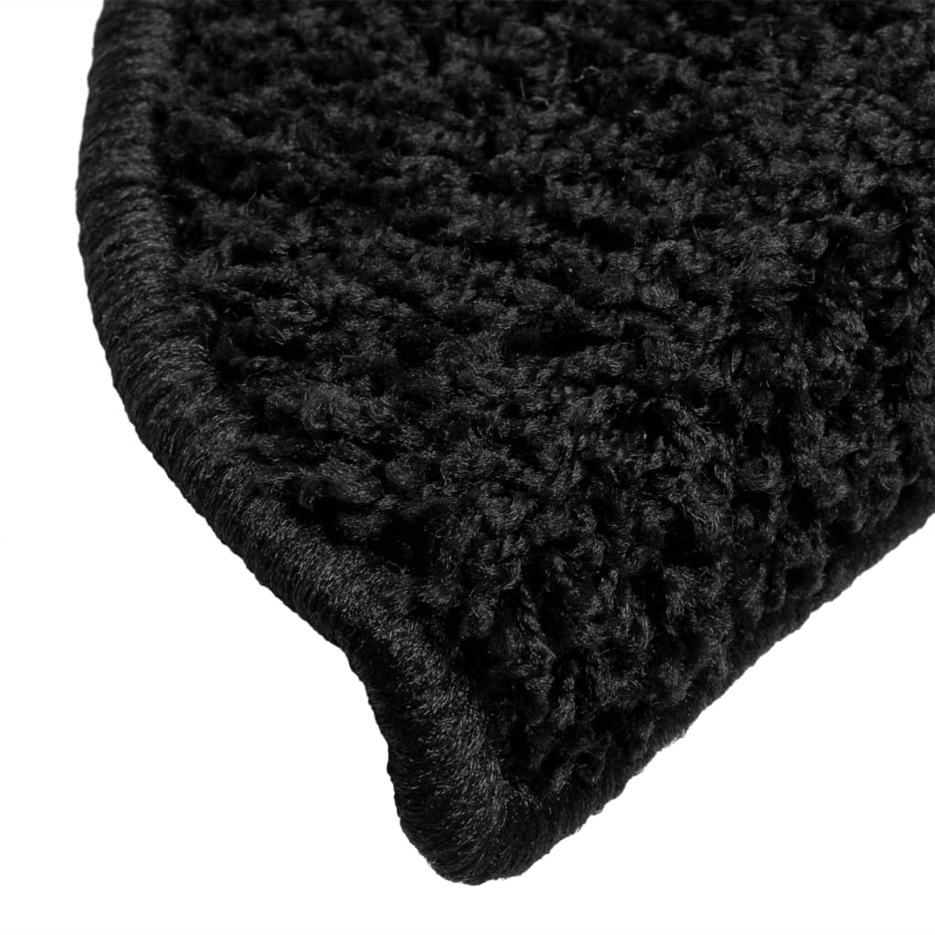 Step Mats 15 pcs. 56 x 17 x 3 cm Black Semi Round