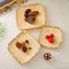 3Pcs/Set Bamboo Round Storage Tray Fruit Handwoven Vegetable Container Cake Plate Basket Kitchen