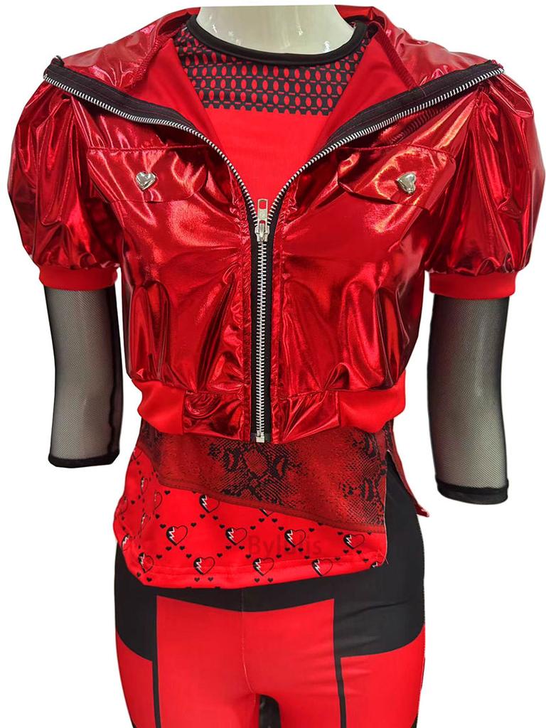 The Rise of Red Costume D-Descendants 4 Halloween Dress Up Cosplay Girls Leather Suit Birthday Party Halloween Costume