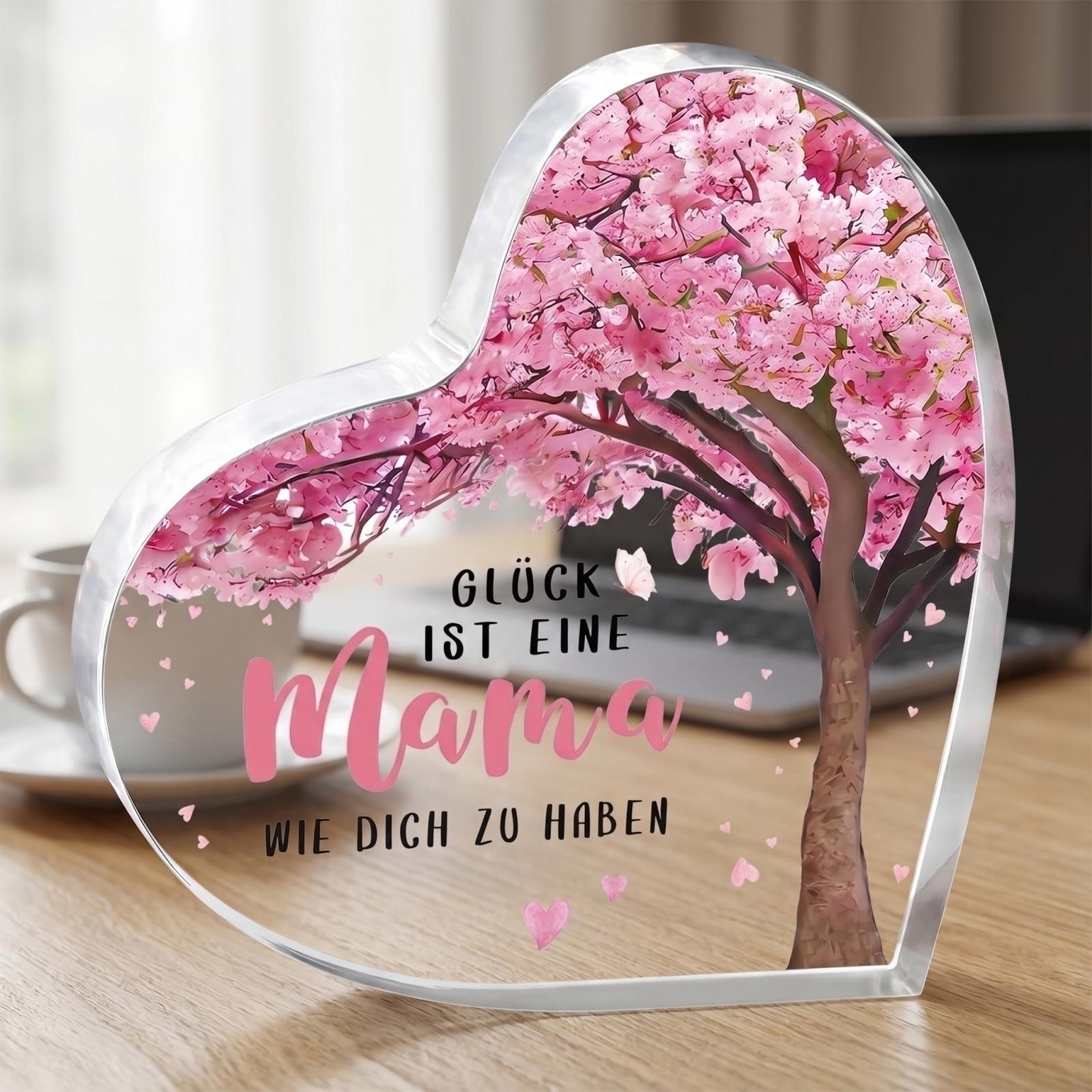

Acrylic Heart Shaped Decorative Figurine with Floral Tree Design and Inspirational Text Suitable for Mother s Day Gift or Home Decoration One Size