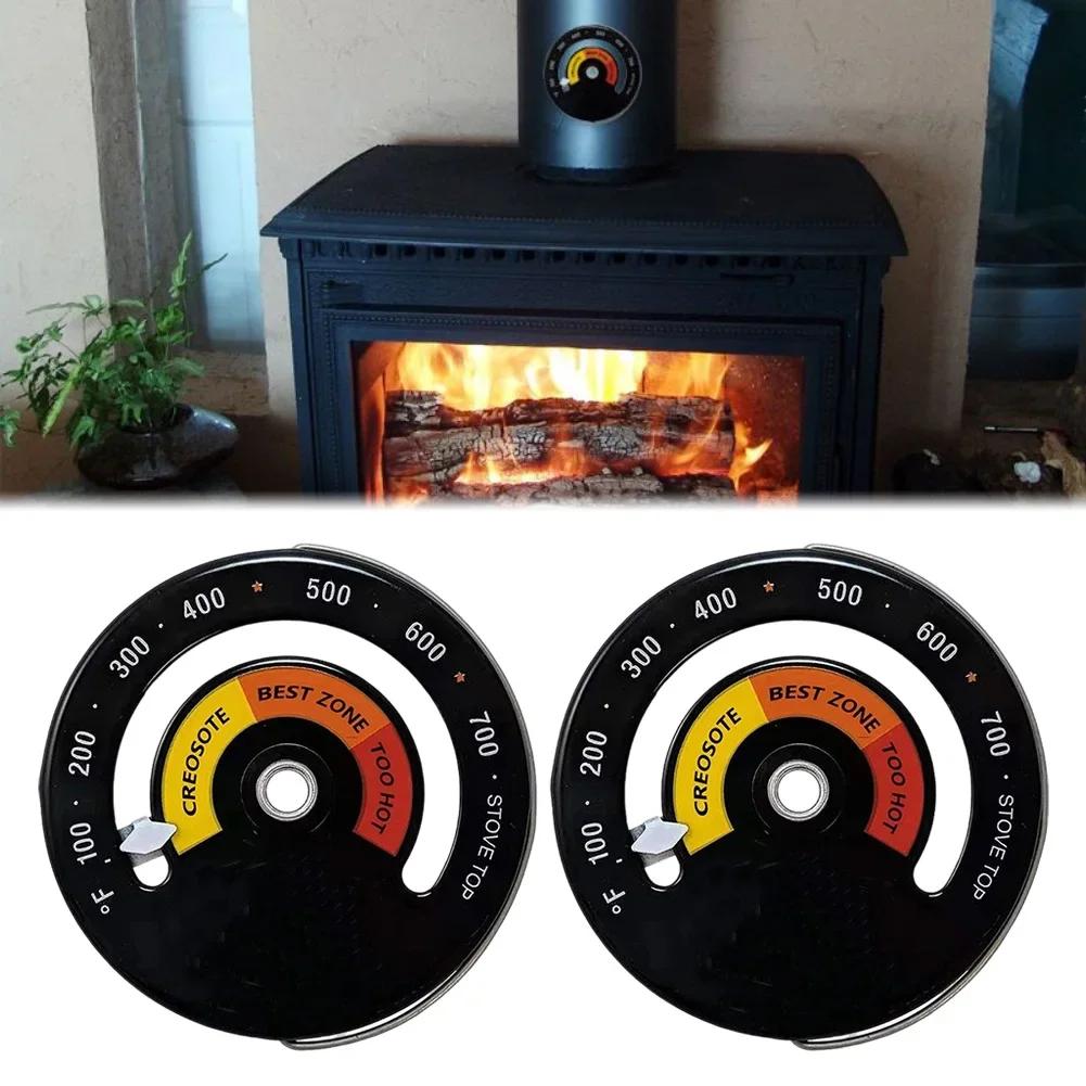 Magnetic Oven Thermometers Pack of 2 for Fireplace Stove and Wood Burner with Large Bimetal Sensor for Accurate Reading