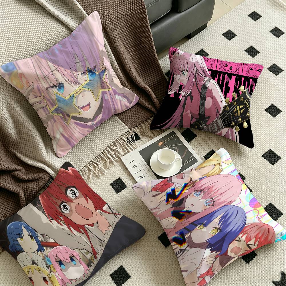 Anime BOCCHI THE ROCK Pillow Cushion Cover Pillowcase Living Room Sofa Home Decor Customized