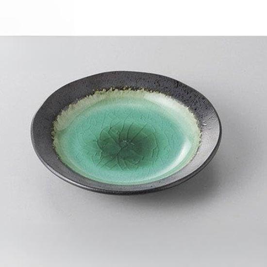 Set of 5 Deep Sea Green Plates X Japanese Commercial 4.0mm [13.8 2.5cm] [Japanese Restaurant, Inn, Tableware, Use]