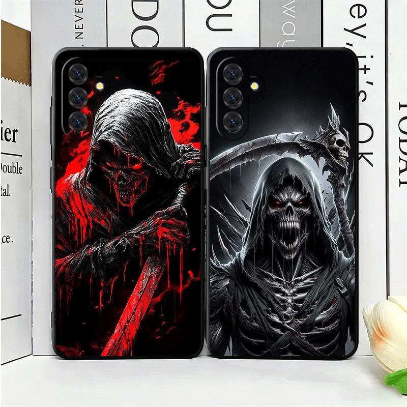Death Grim Reaper Skull Scythe Soft Phone Case for Samsung A17 A37 A57 A16 A26 A36 A56 A15 A25 A35 A55 A14 A24 A34 A54 A13 A23 A