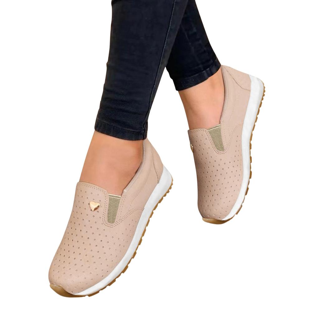 Ladies Fashion Leather Surface Hollow Breathable Flat Comfort Casual Shoes Womens Sandals Size 9