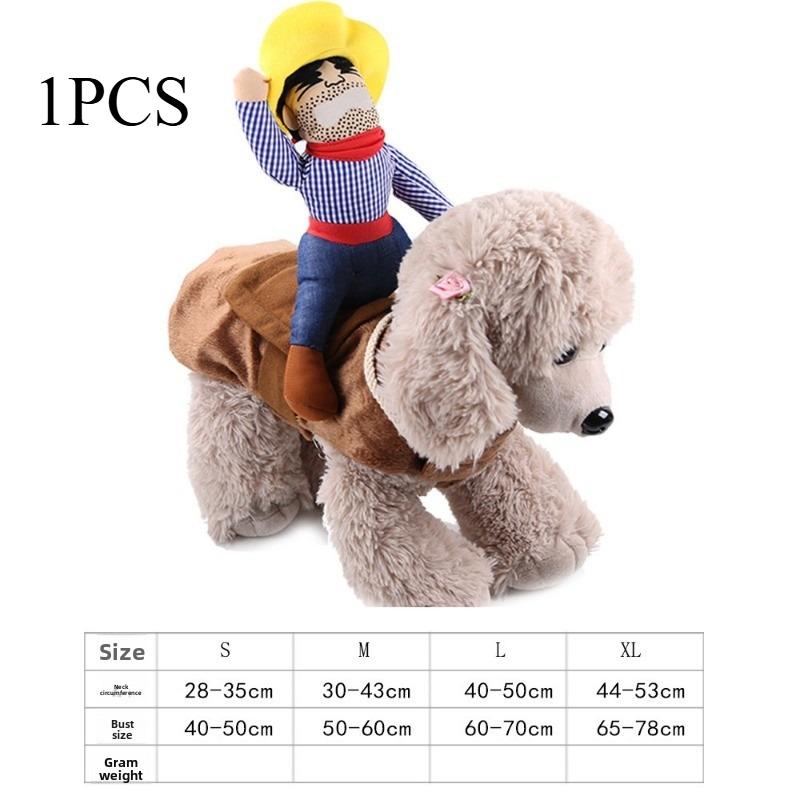 

Christmas Halloween Costume Large Dog Clothes Funny Cat Outfits Horse Riding Santa Disguise Cotton Blend Fabric Pet Apparel 40-50CM