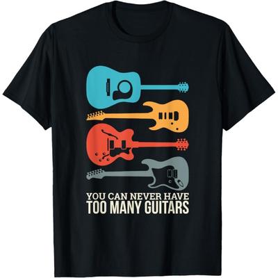 SHANGCHEN On n'a jamais trop de Guitares T-shirts Musique T-shirt Drôle