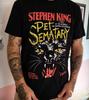 2026 Round-neck T-shirt Vintage Horror Novel Cover Design Fierce Black Cat Art Unisex Short-sleeved T-shirt