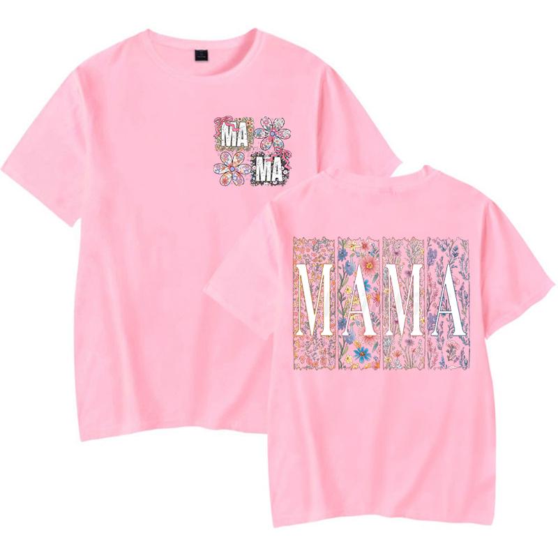 Happy Mother's Day Short Sleeve T-Shirt Vintage Boho Flower Summer Clothes Mama Floral Retro Casual Tops Gift for Mama T Shirts