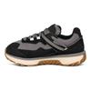 Retrofi Stof Split Leer Mode Comfortabel Veelzijdig Trendy Vintage Slipbestendig Slijtvast Lage Top Casual Schoenen 1167491-BLK