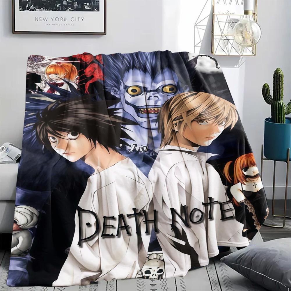 1Pc Death Note Print Flannel Blanket High Quality Warm Comfortable Cover for All Seasons Perfect for Gifts Home Decor