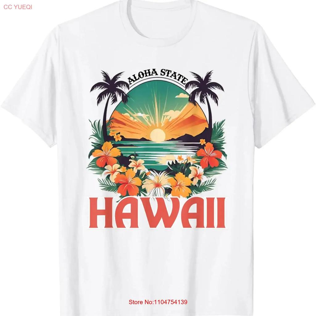 Hawaiian Aloha State Islands Vintage T Shirt vintage Washed Casual Slightly Versatile Unisex streetwear graphic Comfortable