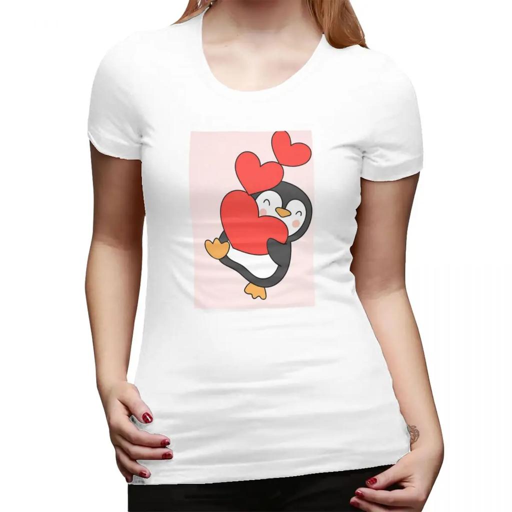 Cute Penguin Penguin Baby Penguin TShirt for Women Round Neck Streetwear T Shirts Womens Tees Short Summer Clothes Tops
