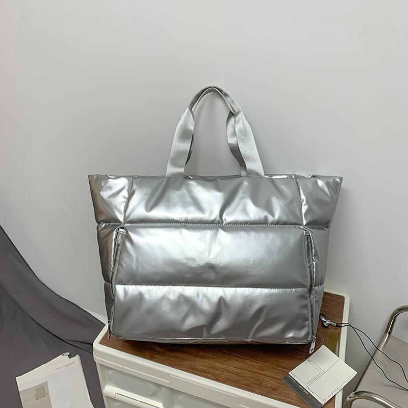 

Oversize Casual Travel Bag For Women Waterproof Nylon Padded Tote Bag Quilted Cotton Space Handbag Messenger Fashion Couple Bag Large(Max Length 50cm)