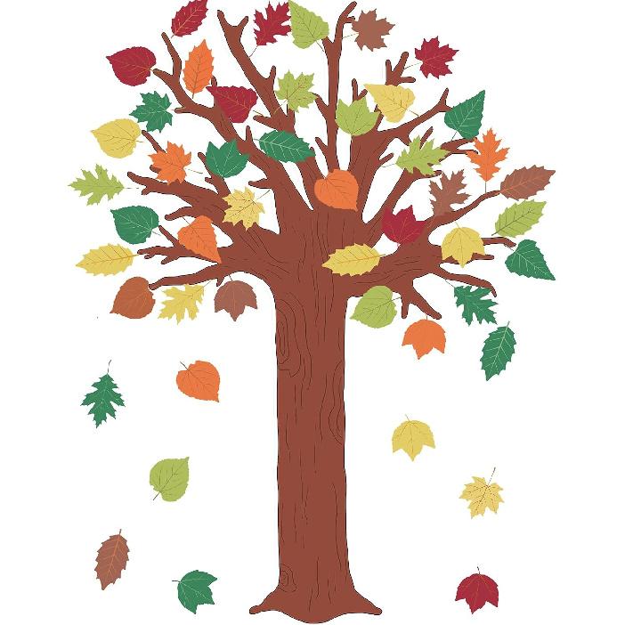 78 Pieces Classroom Tree Bulletin Board Set Autumn Thanksgiving Fall Tree Bulletin Board Decorations Fall Tree Cutout Maple Leaves Cutout for Vintage Style