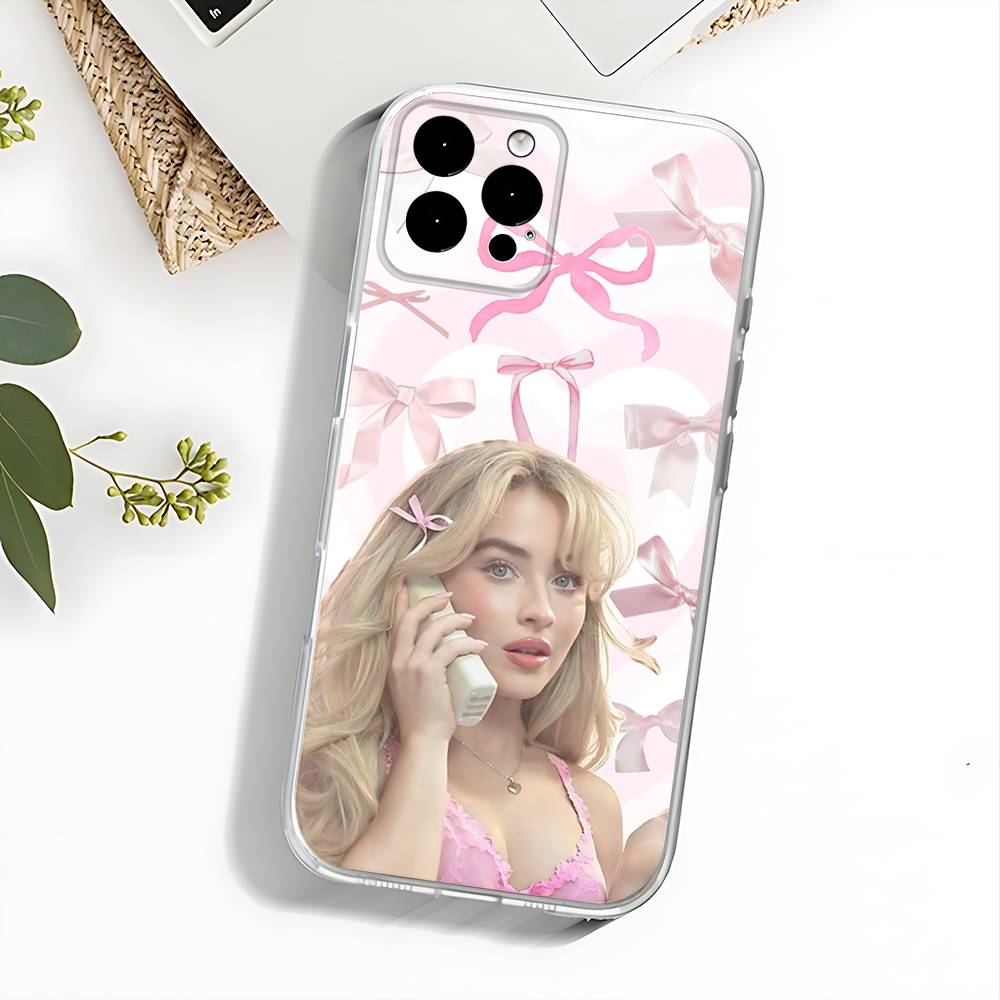 Obal na telefon Singer S-Sabrina Carpenter Pro iPhone 17,16,15,14,13,12,11 Pro,Max,Plus,X,XS,XR,SE4,E Mini Transparentní Měkký Kryt