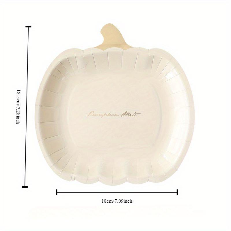 

20 шт. Одноразовые бумажные тарелки в форме тыквы на Хэллоуин с элегантным тиснением для праздников и кейтеринга 7inch