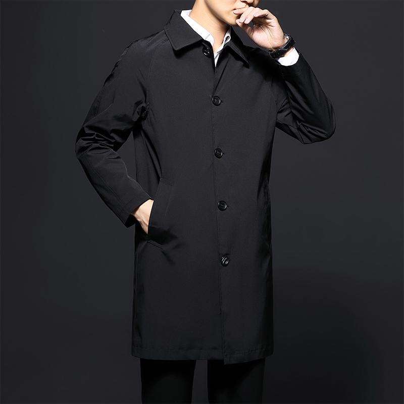 Men Casual Loose Turn Down Collar Business Trench Coat Outerwear