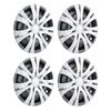 4Pcs Hub Cap Silver Black Easy Installation Protective Wheel Hub Cap Cover for Cars Trucks Vans 14