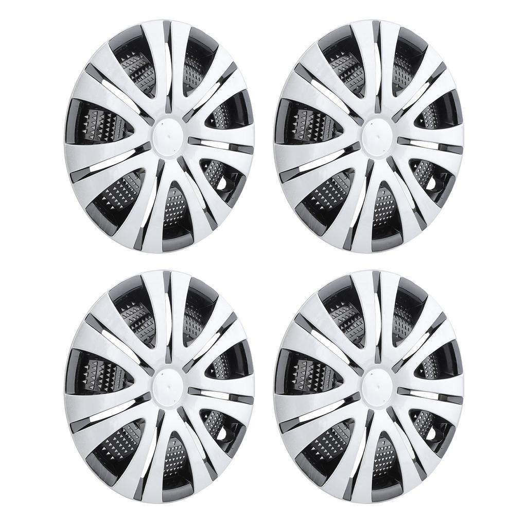 4Pcs Hub Cap Silver Black Easy Installation Protective Wheel Hub Cap Cover for Cars Trucks Vans 14