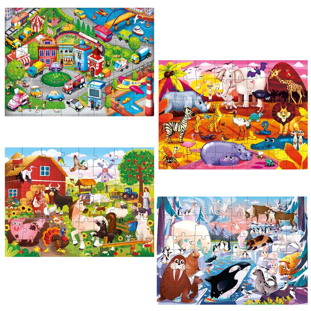 QUOKKA Toddler Puzzle 4 X 48 Piece Jigsaw Puzzle for Kids Ages Educational Farm Animals for Ages Jigsaw Game for Boys and Girls Ages 4-6 – 3-5 – 2-4 –