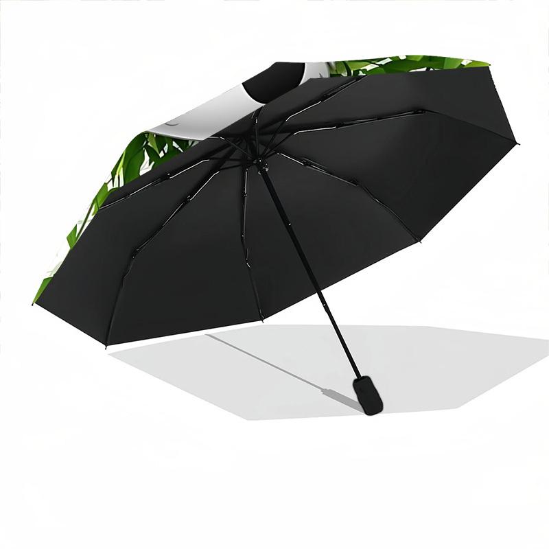 1pc Panda Bamboo Automatic Open/Close Umbrella Compact Folding Umbrella, All-Season Portable Umbrella for Women/Men F1124163
