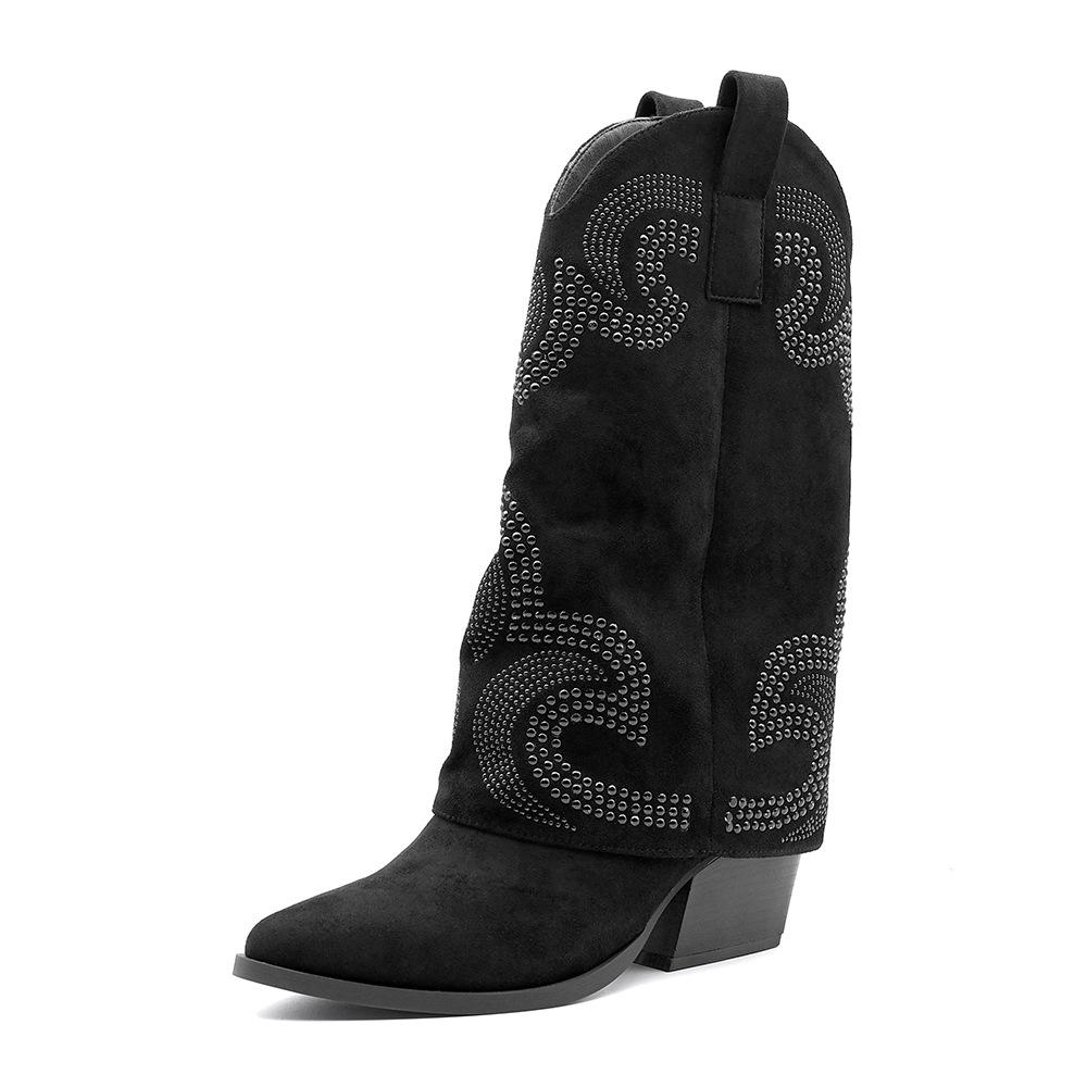 2025 Fall/Winter Merrell Women's Vintage Western High-Heel Knee-High Cowboy Boots