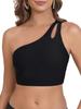 2026 European & American Sporty One-Shoulder Solid Color Sexy Bikini Top for Women