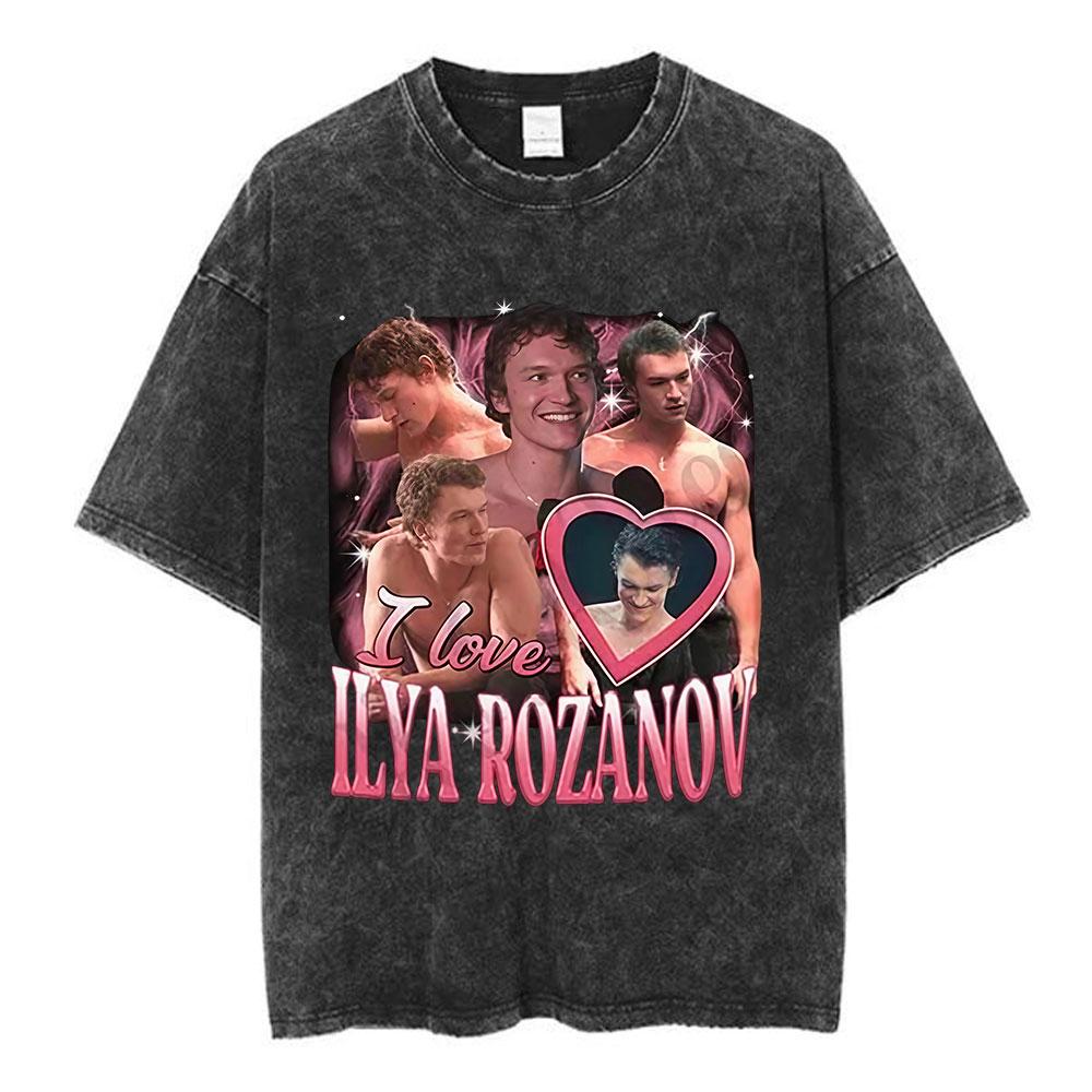 Heated Rivalry Shane Hollander Ilya Rozanov Hollanov Vintage Washed Tshirt Mens Clothing Casual Short Sleeves T Shirts