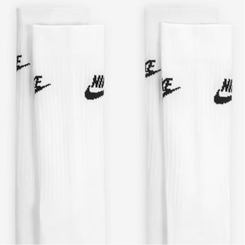 Nike Logo Printed Mid-Calf Socks Unisex socks White DX5025-100