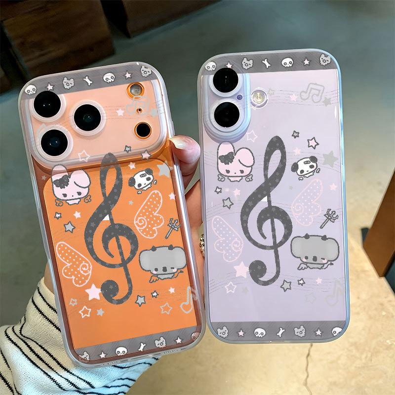 

Transparent Cartoon Integrated Button Phone Case for Apple 16/17, 16 Pro, 17 Pro Max, 13 Couple, Frosted Edge Apple 15 Plus
