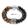 Natural Stone Mens Bracelet With Geometric Design For Travel Gift