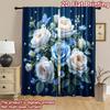 2D flat Photography Backdrop Popular Background cloth Butterfly and Blue Roses 100% Polyester Anniversary for Holiday party
