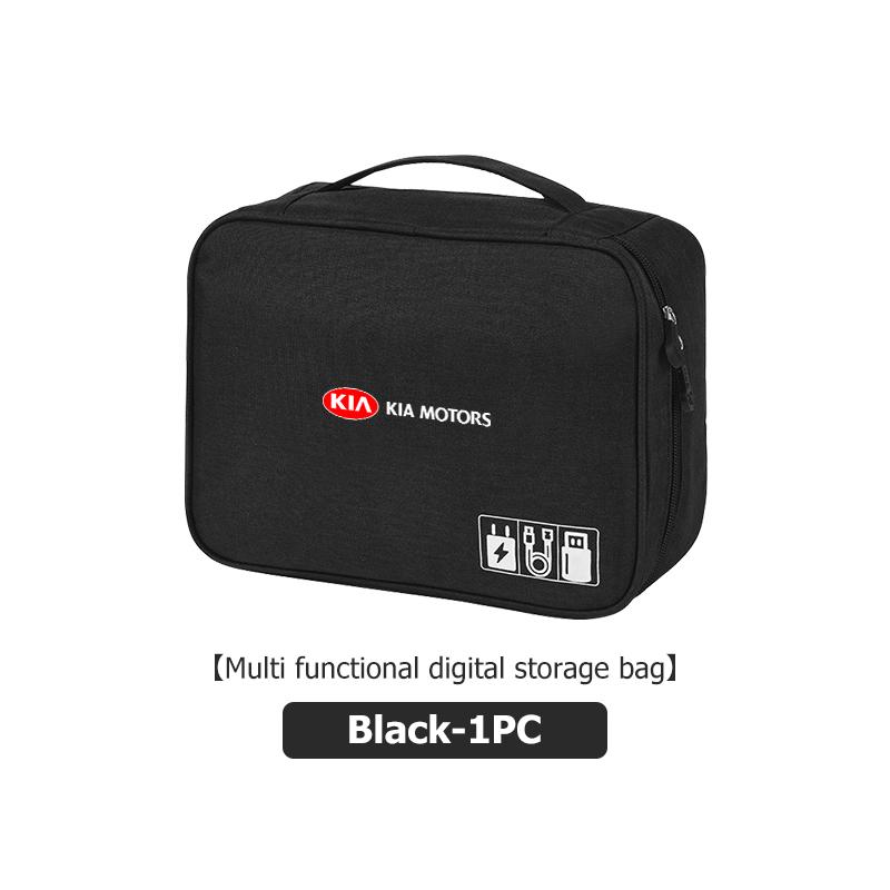 BCBCPD1 For KIA Large Capacity USB Data Line Charger Plug Storage Bag Waterproof Digital Organizer K5 K2 Rio Optima Sportage Venga