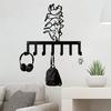 Modern Bird Key Holder 7 Hook Abstract Iron Wall Art for Hallway Bedroom Home Decor