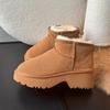 New Platform Mermaid Short Boots Snow Boots Women's Fur Integrated Short Tube Winter Velvet Cotton Shoes Women