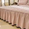 Solid Color Bed Skirt Simple Style Bed Linen with Elastic Band Home Bed Cover Soft Bedspread Faldones De Cama (No Pillowcase)