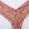 Sexy Panties Women Lace Embroidery Underwear Low-Waist G String Hollow Out Cross Belt Thong Comfortable Female Lingerie