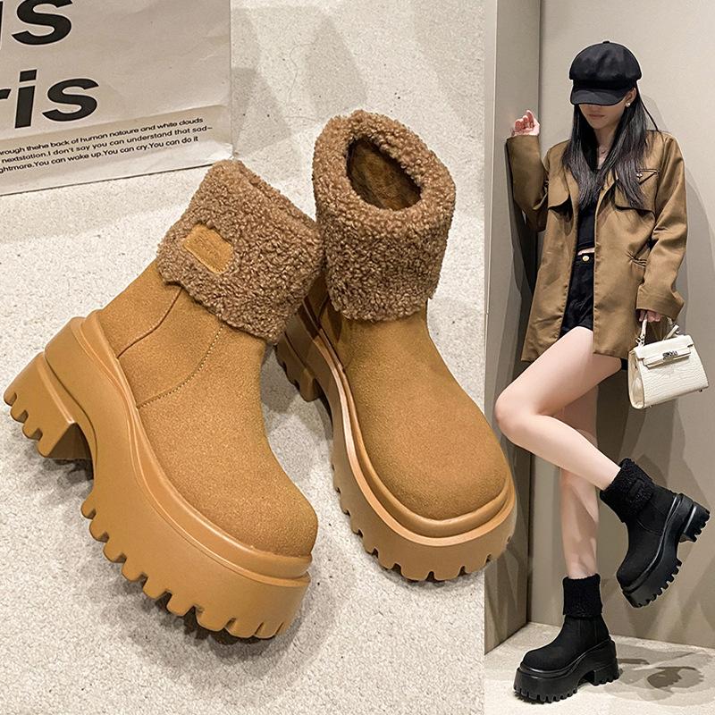 Women's Soft Elastic Winter Warm Cold Padded Snow Boots Thick-soled Non-slip Wear-resistant Outdoor Leisure Sports Cotton Boots