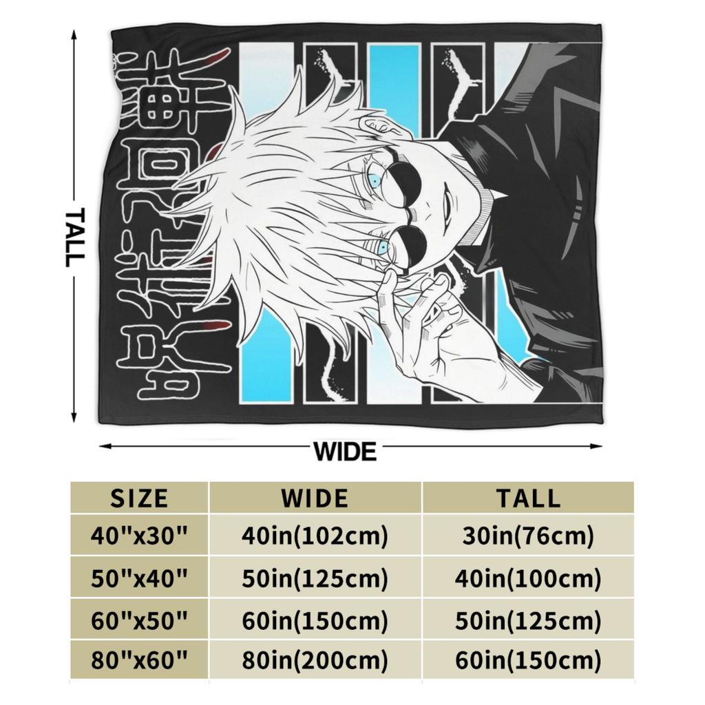 Jujutsu Kaisen Blanket Gojo Satoru Anime Flannel Throw Blankets Bedding Couch Soft Warm Bedspreads,